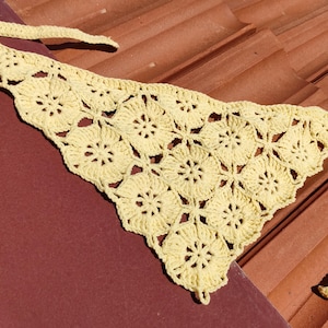 Flower bandana crochet pattern floral easy motif summer beach bandana pattern PDF instant download